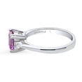 thumbnail image 3 of BERRICLE Sterling Silver 3-Stone Purple Princess Cut Cubic Zirconia CZ Fashion Anniversary Ring for Women, Rhodium Plated 1.2 Carat Size 5, 3 of 9