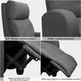 thumbnail image 4 of Lacoo Single Recliner, Thick Padded Push Back Recliner, Living Room, Fabric, Grey, 4 of 7