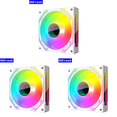 thumbnail image 1 of Ventilador Con Caja 120 Mm Refrigerador 5 V 3 Pines ARGB 12 4 PWM Chasis (invertido) Blanco, 1 of 7