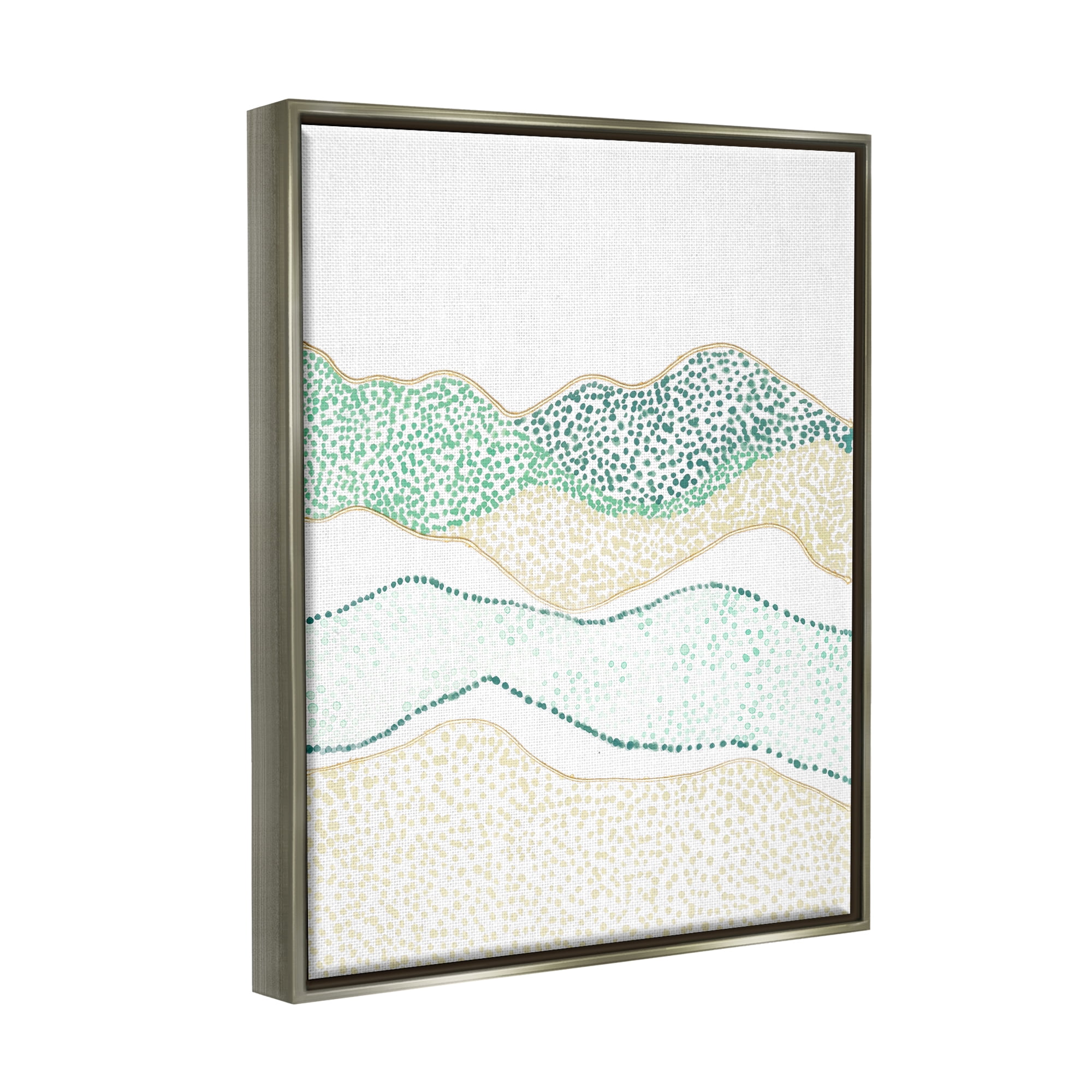 Stupell Industries Abstract Green Mountains Landscape Abstract Painting Gray Floater Framed Art Print Wall Art