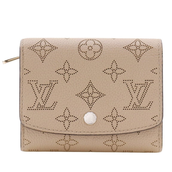 Pre-Owned Louis Vuitton Portefeuille Iris Compact Bi-fold Wallet M62542 Monogram Mahina Galet...