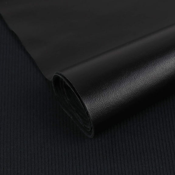 Black Marine Vinyl PU Faux Leather Fabric Home Decor Fabric for Crafts DIY Outdoor Upholstery 53" Wide