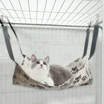 Yhmxh Reversible Cat Hanging Hammock, Soft Breathable Pet Cage Hammock with Adjustable Straps and Metal Hooks, Double Sided Hanging Bed Pet Hammock Bed for Small Cats, Rabbits, Puppy