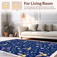 thumbnail image 2 of ODIKA 5'x7' Machine Washable Non-Slip Area Rug, Intricate Insect Motifs Amidst Blooming Wildflowers Design High Traffic Rug, Blue, 311269, 2 of 7