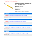 thumbnail image 2 of Rear Shock Absorber - Compatible with 2014 - 2016 BMW 328d 2015, 2 of 2