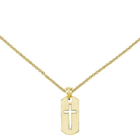 14kt Yellow Gold Polished Cross Cut-Out Pendant