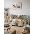 thumbnail image 6 of Elegant Spring Floral Couch Cover for 2 Cushion Sofa, Farmhouse Summer Botanical Plaid Washable Loveseat Sofa Covers Slipcover for Sectional Sofas L-Shaped, Couch Throw Cover 71"x118", 6 of 9