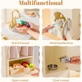 thumbnail image 5 of Robud Wooden Play Kitchen for Kids, L-Shaped Corner Pretend Kitchen Set with Fridge, Oven, Sink, Washing Machine & Accessories, Realistic Toy Kitchen for Toddlers Boys & Girls Ages 3+, 5 of 9