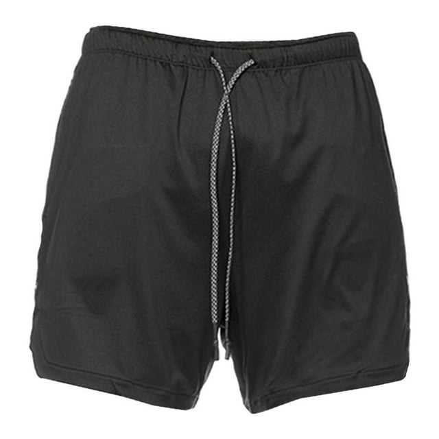 Pantalones cortos deportivos para hombre, ideales para correr, entrenar y hacer deporte. Incluyen bolsillos y son de compresión. XXL negro