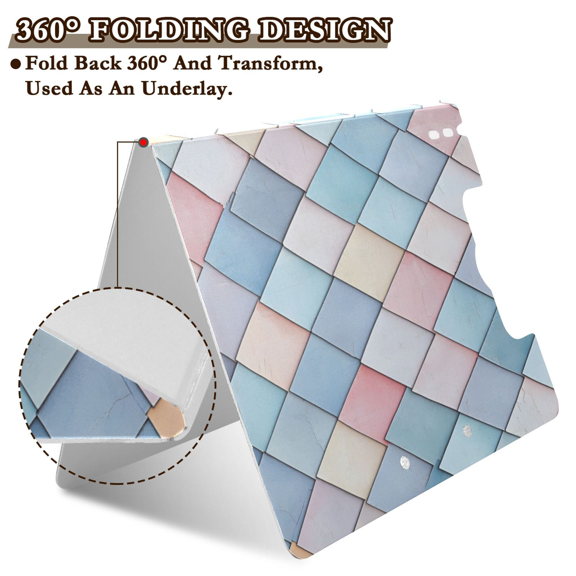FORMRS A4 Clipboard Folder with Pen Holder Horizontal Foldable School Office Binder, Beige Art Pattern