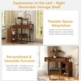 thumbnail image 5 of MODERNLUXE Corner Vanity Desk Set with Storage Stool,Triangle Makeup Vanity with Charging Station & Removable Pull-Out Side Cabinet,Glass Top Dressing Table with Drawer and Shelf for Bedroom,Walnut, 5 of 10