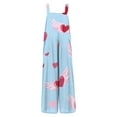 thumbnail image 4 of Fgvctg Womens Valentine's Day Jumpsuits Wide Leg Pant Romantic Love Heart Print Overalls Sleeveless Romper Spaghetti Straps Jumpsuits Oversized Bib Overalls Sprimg Clothing With Pockets Sky Blue 2XL, 4 of 5
