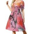 thumbnail image 3 of ¡Tornado rosa! Vestido de manga corta. Vestidos de gala, para graduación, festivales, vestidos de verano para mujer., 3 of 7