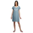 thumbnail image 3 of Moomaya Chemise de Nuit à Manches Courtes Imprimée pour Femmes, Col Rond, en Coton, Vêtement de Nuit, 3 of 5