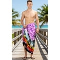 thumbnail image 4 of LA LEELA Men's Swimwear Beach Summer Pareo Long Sarong Wrap One Size Violet, Beach Vacation Holiday Party, 4 of 4