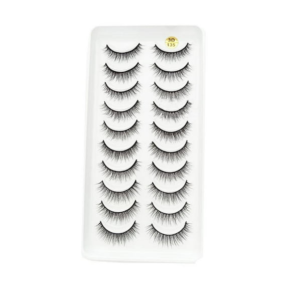 COCEQUC 10Pairs Long Cross False Eyelashes Fake Thick Black Eye Lashes Dense Nice Lot W2 D8U1
