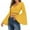 Yellow, variant on Women Long Sleeve Flare Sleeve V Neck Crop Top Bandage Wrap Tie Tight Cropped Shirts Lightweight Basic Tees Dressy Shirt