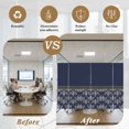 thumbnail image 6 of Boho Navy Blue Flower Window Privacy Film, Abstract Bohemia Pesley Floral Static Cling UV Sun Blocking Tint Film Heat Control Windows Films for Bedroom Bathroom, Window Stickers 17.7"x39.3", 6 of 8