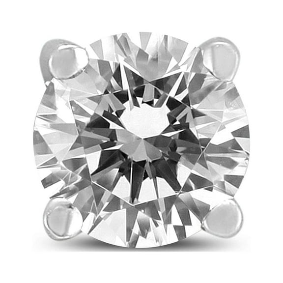 SZUL Women's 1/2 Carat Round Single Stud Diamond Earring in 14K White Gold  (J-K-L Color, I2-I3 Clarity)