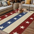 thumbnail image 2 of Fsddascl 4th of July Outdoor Rug for Patio/Deck/Porch, Non-Slip Large Area Rug 4 x 6 Ft, Blue Red Star Striped Independence Day Indoor Outdoor Rugs Washable Area Rugs, Reversible Camping Rug Carpet, 2 of 5