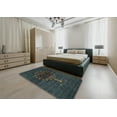 thumbnail image 4 of Ahgly Company Indoor Square Contemporary Dark Slate Gray Green Abstract Area Rugs, 6' Square, 4 of 6