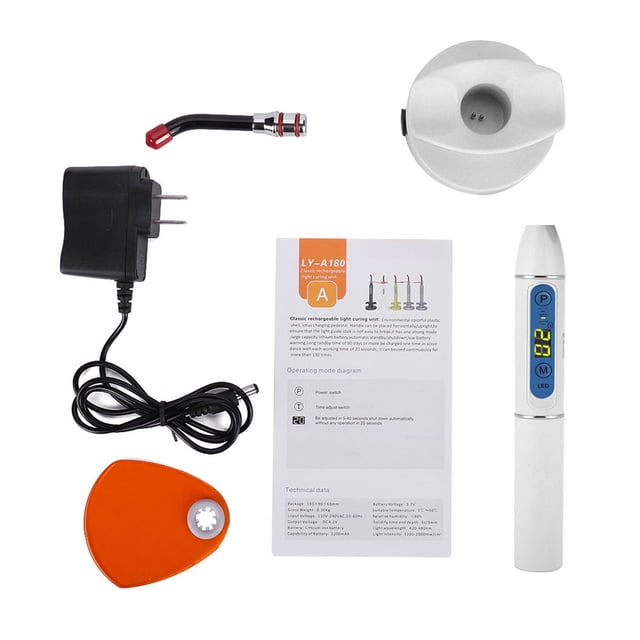 Lámpara de luz LED inalámbrica para máquina de curado dental, color blanco, enchufe estadounidense de 110 V a 240 V