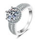 thumbnail image 3 of Pulsera de plata esterlina S925 para mujer, anillo de moissanita de 2 quilates, anillo de boda de seis garras, 3 of 5