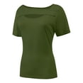 thumbnail image 3 of Womens Summer Short Sleeve T Shirts Slim Fit One Piece Cutout Scoop Neck Going Out Date Night Tops, 3 of 5