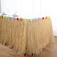 thumbnail image 2 of Balsa Circle Tropical 9 feet x 29" Natural Raffia Plastic Luau Table Skirt Party Decorations, 2 of 8