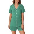 thumbnail image 5 of Ekouaer Pajamas Set for Women 2 Piece Pjs Short Sleeve Sleepwear Button Down Lounge Shorts Sets, 5 of 6