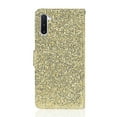 thumbnail image 2 of Allytech Samsung Galaxy Note 10, Glitter Bling Design PU Leather Folding Stand Shockproof Hand Strap Magnetic Credit Cards Slots Wallet Case Flip Cover for Samsung Galaxy Note 10, Gold, 2 of 9