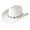 White, variant on Western Cowboy Hat for Men and Women Turquoise Bohemian Wide Brim Design Party Hat with Chain Fashionable Unisex Accessory White