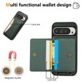 thumbnail image 4 of for Google Pixel 9 Pro XL Wallet Case with Card Holder - PU Leather Case for Women & Girls, Wrist Hand Strap, Secure Finger Ring, Shockproof Protective Phone Cover for Google Pixel 9 Pro XL, Green, 4 of 6