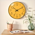 thumbnail image 2 of REGALWOVEN Wall Clock, Silent Non-Ticking Modern Battery Operated Clocks for Living Room, Office, Home, Bathroom, Kitchen, Bedroom Yellow 12 Inch, 2 of 6