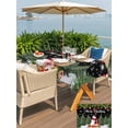 thumbnail image 4 of Outdoor Tablecloth with Umbrella Hole and Zipper, Black Christmas Rectangle Table Cloth 60x120 Inch Waterproof Tablecloth, Xmas Tree Ball Snowflake Winter Gifts Picnic Table Cover for Patio Camping, 4 of 7