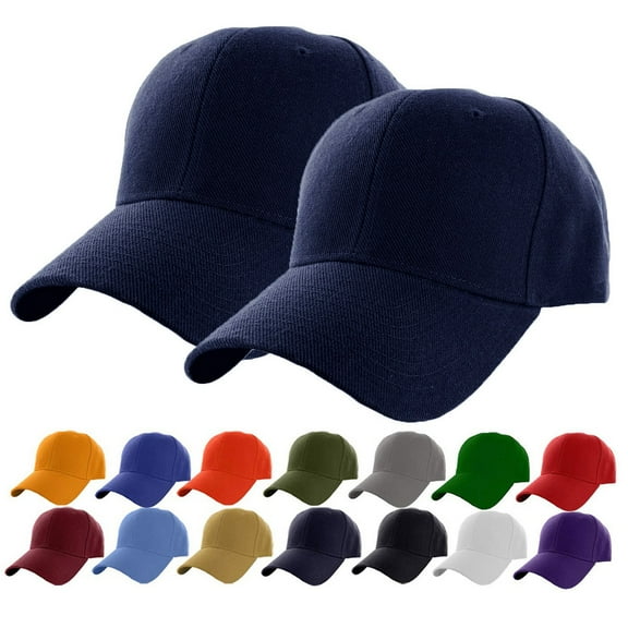 Men's Solid Color Baseball Cap 2 Pack Casual Sports Outdoor Summer Hats