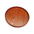 thumbnail image 1 of Bandeja redonda de madera decorativa para servir, ideal para decoración otomana del hogar. En blanco 27cm, 1 of 9