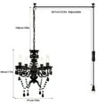 thumbnail image 2 of Plug-In Crystal Chandelier Fixture 4-Light with 20ft Cord & Switch Renter-Friendly Modern Black Acrylic Chandeliers for Bedroom Living Room Entryway, 2 of 7