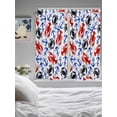 thumbnail image 3 of Coastal Crabs Bathroom Window Curtain, Blue Red Nautical Anchor Lobster Marine Life Light Filtering Coffee Kitchen Curtains, Bedroom Living Room Curtains 2 Panel 84"x63", 3 of 6