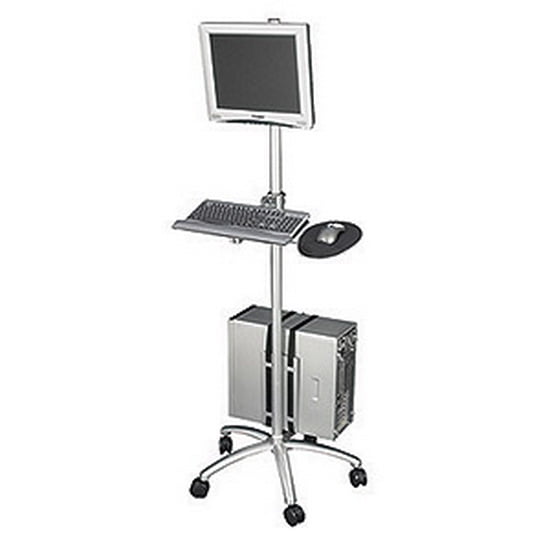 Ziotek 111 0404 Aluminum Mobile Computer Workstation Cart Ii Walmart