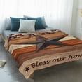 thumbnail image 4 of Texas Star Vintage Blanket Soft Cozy Warm Throw Blanket for Couch, Plush Fuzzy Flannel Fleece Blankets for Sofa, Berry Burnt Orange Brown Wooden Bed Blankets Lightweight Gifts for Women, 32"x48", 4 of 9