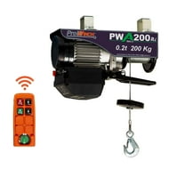 Prowinch, 440 lb, 2200 lb, 220V, Electric Wire Rope Hoist, 38 ft. H1 Duty Wireless