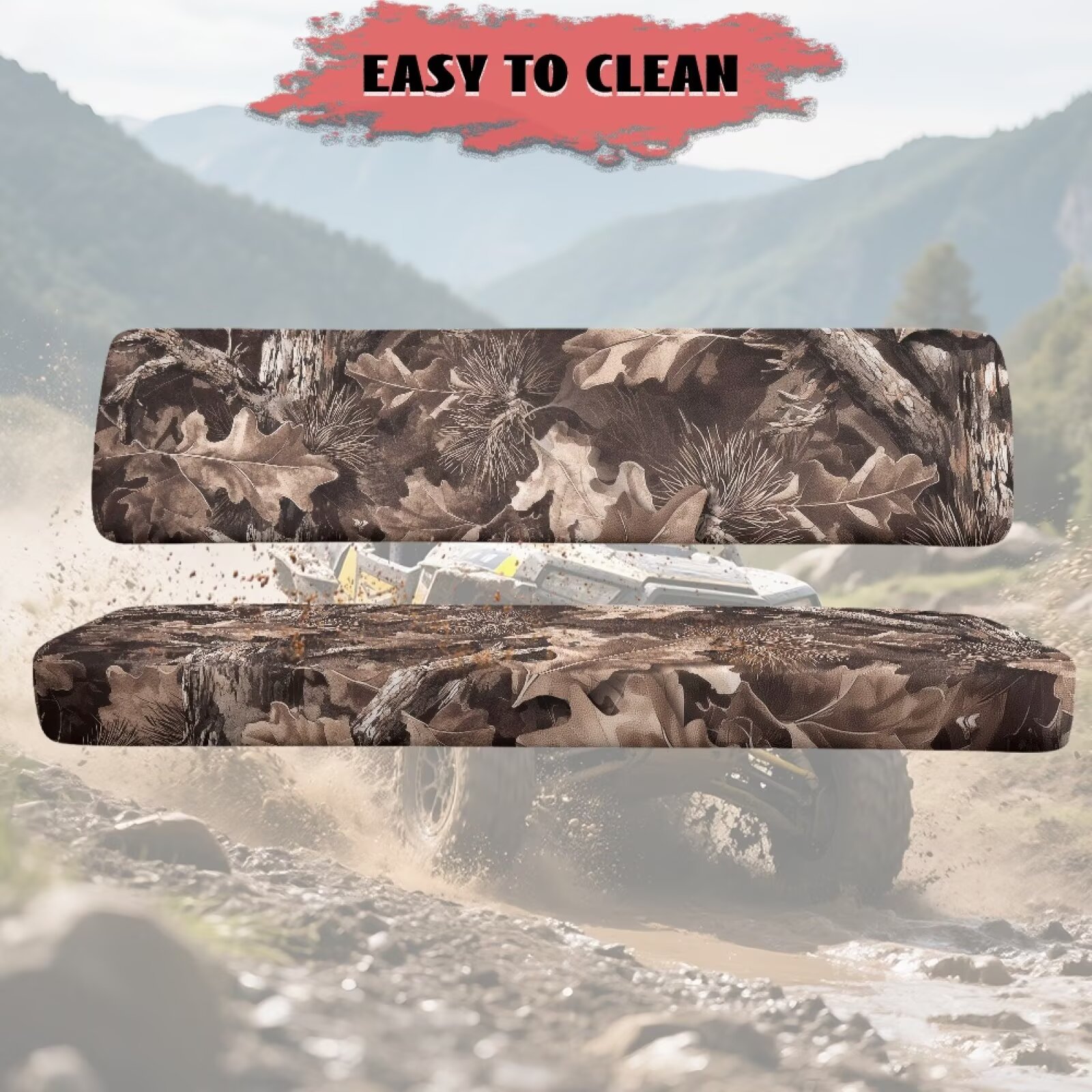 Uorisanigo Mule Seat Cover for Kawasaki Mule 3010 Diesel 4x4 2003-2008, Anti-Slip & Tear-Resistant Camo Hunting Print UTV Bench Seat Cover Set UTV Accessories for Women Men