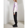 thumbnail image 4 of xiaxaixu Women Baseball Jacket, Long Sleeve Baseball Collar Zipper Closure Patchwork Varsity Jacket Fall Clothes with Pockets, 4 of 6