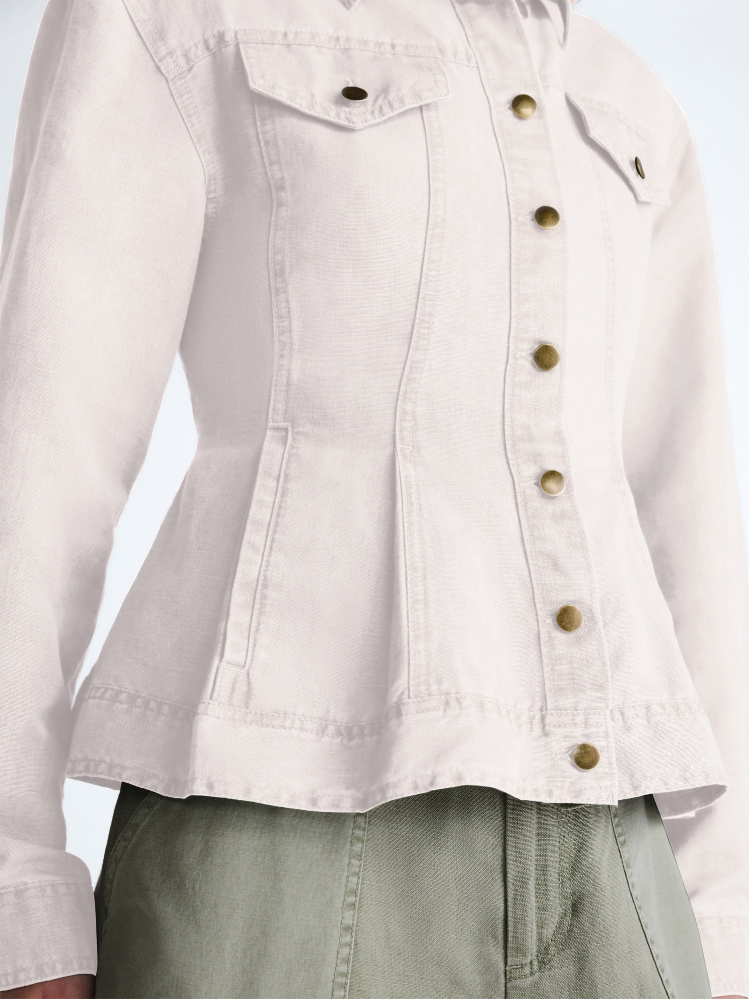 Scoop Women's Peplum Trucker Jacket, Sizes XS-XXL