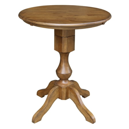 30" Round Pedestal Dining Table - Pecan
