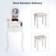 thumbnail image 2 of Costway White Vanity Jewelry Makeup Dressing Table Stool Drawer, 2 of 12