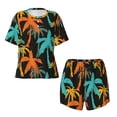 thumbnail image 5 of "Wukai Palm Trees Women's Pajama Set - Short-Sleeve Top and Shorts with Elastic Waistband and Pockets for Loungewear, Yoga, and Casual Wear-Small, 5 of 8