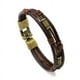 thumbnail image 2 of Pulsera de cuero vintage para hombre, pulsera de cuerda marrón, 8.5, cuero, circonita cúbica, 2 of 5