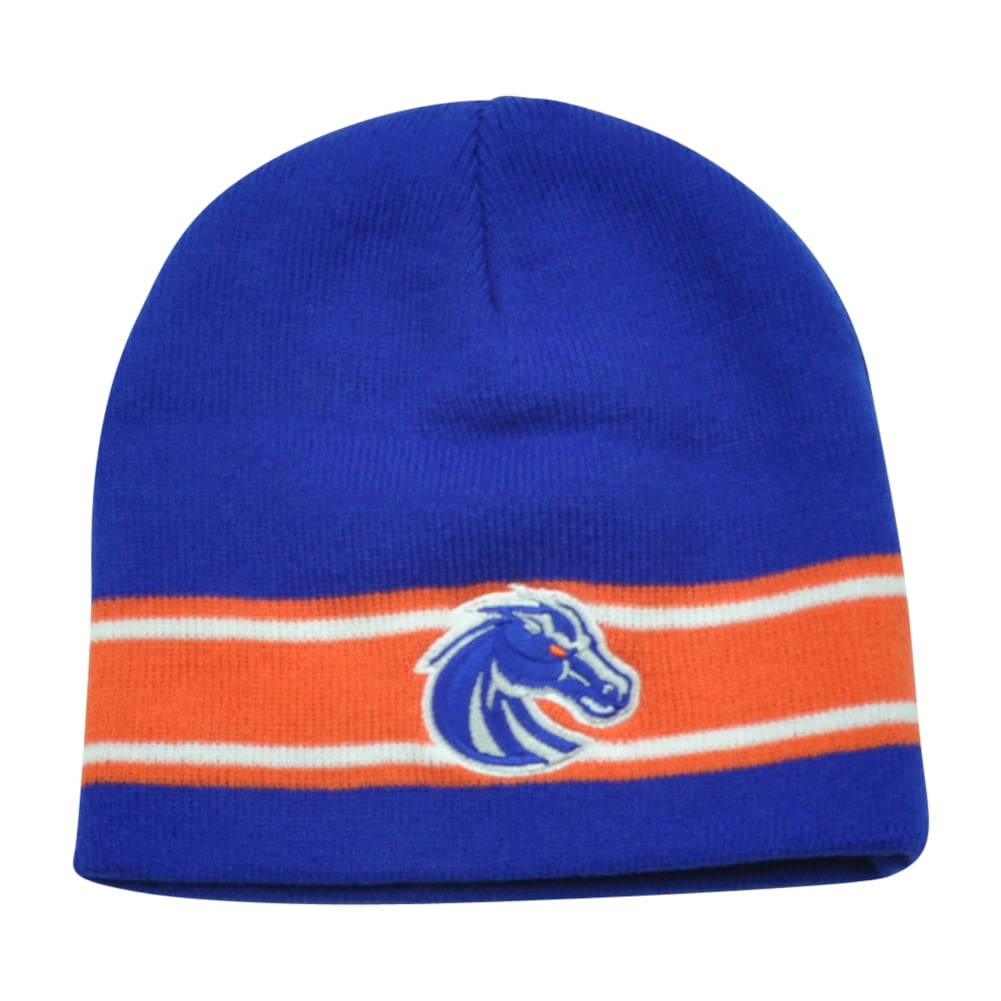 NCAA Boise State Broncos Verified Cuffless Striped Knit Beanie Toque Hat Winter by Captivating Headgear